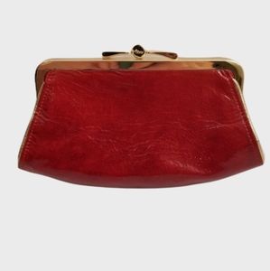 ABAS Womens Leather Handbag Clutch Red